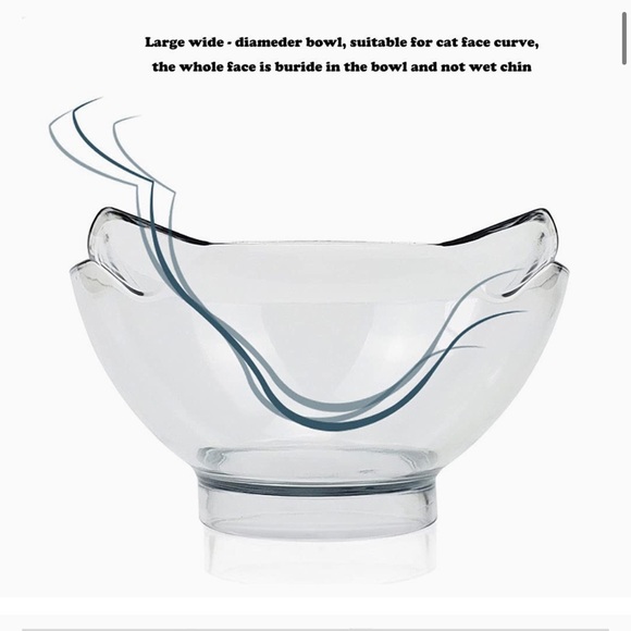 Set 4 Cat Ears Tilted Neck Guard Stand Raised Pet Feeder Bowl for Cats - Picture 5 of 8